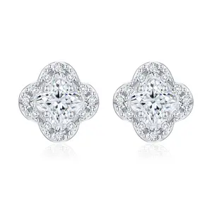 【#E612】UCCIYO Lab-created moissanite Earrings For Women 925 Sterling Silver Stud Earring Men Hip Hop Jewelry Couple Gift