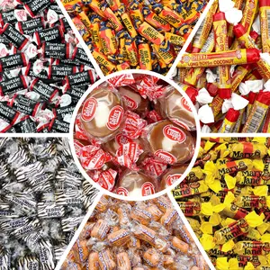1 LB Custom Chewy Candy Mix – Pick Any 2: Mary Jane, Bit-O-Honey, Goetze’s Caramel Creams, Tootsie Roll Midgees, Long Boys, Zebra Bars, Chick-O-Stick - Make Your Own Mix  Chocolate Coconut