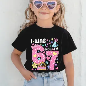 7 Year Old Birthday I Was 6 Now I'm 7 6 7 Funny For Kids T-Shirt, Perfect For Daily Wear, Family Gatherings, Birthday Party