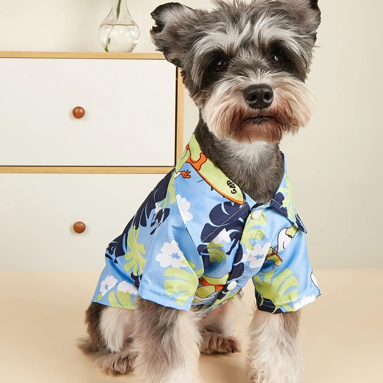 Hawaiian Floral Dog Shirt, Casual Summer T-Shirt for Small Dogs & Cats, Breathable Cool Clothes Beach Cooling Shirts, Fashion Sweatshirt Puppies Costu