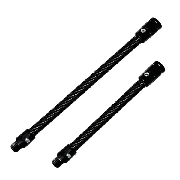 2Pcs 1/2 Inch Drive Angle-Adjustable Bendable Flexible Socket Extension Bar Set - 250mm-350mm Turning Spring Rod Adapter, Ratchet/Pneumatic Compatible, Built-in Spring Stop Ball, Stable Hold for Auto Repair, DIY Workshops