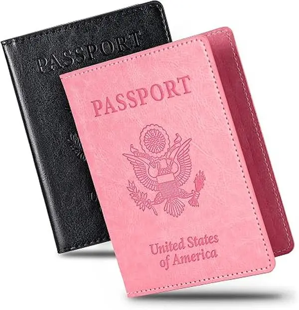 [New Deal] 2 Pcs Passport holders，Ultra Slim passport wallet，PU Leather Passport Cover for Women and Men