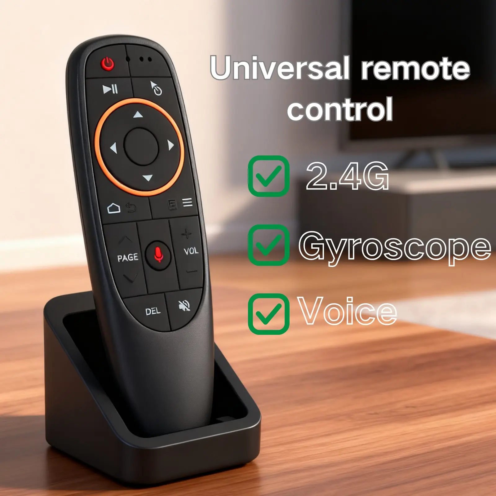 Air Mouse Remote Control, 2.4 Ghz Wireless Voice Remote, IR Learning, USB Receiver, for PC, Android, TV Box, Laptop, Projector, Windows, MAC Os, Wireless Remotes