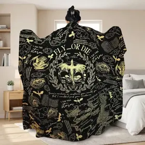 Fourth Wing Flannel Blanket – Dragon Rider Fantasy Throw Blanket, Soft Cozy Bookish Gift for Readers, Sofa Bed Home Decor | Fantasy Lovers, Cozy Vibes, Holiday Gift, Must-Have, Book Lover, Comfortable Throw, Warm Blanket, Fantasy Fans, Winter Decor, Gift
