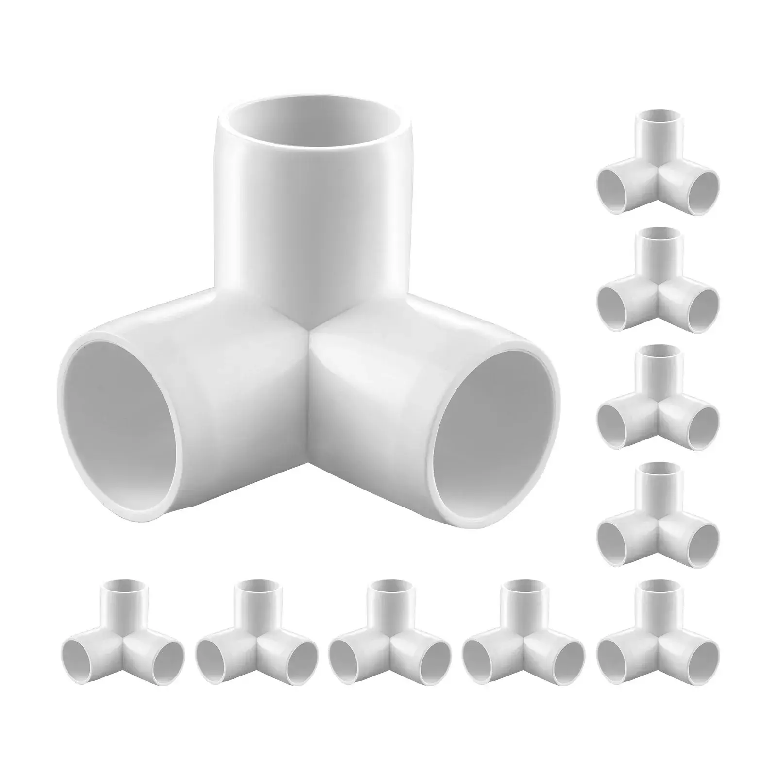 【Summerfinds】VEVOR 3-Way PVC Fittings,1-inch PVC Pipe Joints Elbow Connector10-Pack Furniture Grade PVC Tee Fittings for DIY Storage RackAnimal CagePool or Garden Support FrameImpact & Weather-Resistant