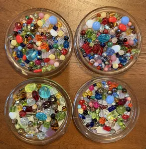 Assorted Glass Beads for Jewelry Making, DIY Lamp Work, Arts and Crafts, and Decorative Hobby Artistry, Bulk Mix, 4-18mm, Half Pound