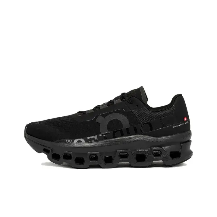 Unisex Breathable Knit Mesh Running Sneakers, Brand New Sealed with Original Shoe Box, All Black Hollow Cushion Athletic Trainers, Lightweight Non Slip Road Jogging Sport Footwear