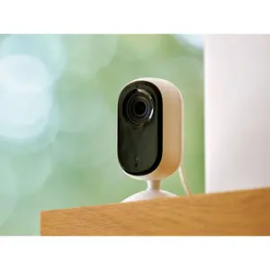 Arlo Essential Indoor Camera with Automated Privacy Shield & 30-Day Secure Plan Trial for Home Security