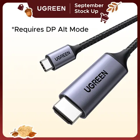 UGREEN Unidirectional Type-C to HDMI 2.0 Cable - 4K@60Hz, 6.6FT, Thunderbolt 4/3 Compatible, High-Speed Data Transfer & Modern Adapters & Cables for iPhone 17 Pro Max, MacBook (Home/Office Accessories)