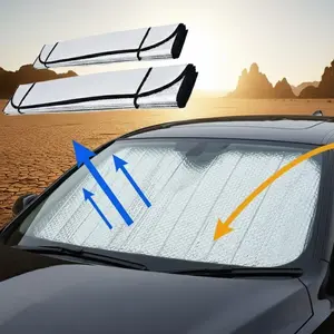 Upgraded Car Windshield Sunshade - Premium Heat Shield & UV Reflector - Foldable Interior Protector for SUV, Sedan, Truck - Summer Heatwave Essential - Durable Sun Shade - Windscreen Shade Cover