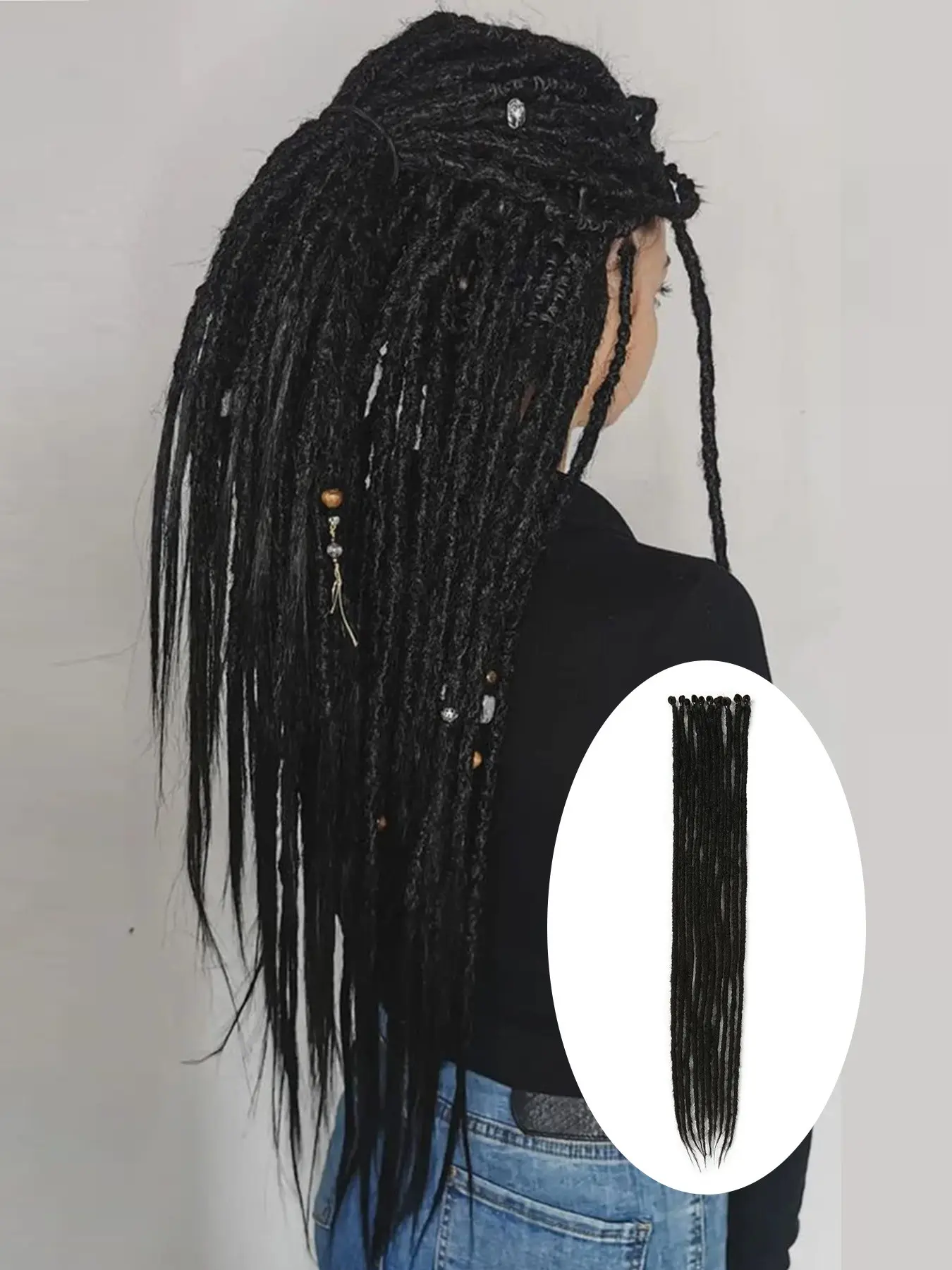 24 Inch Synthetic Dreadlock Extensions 10 Strands Hippie Single Ended Dreads Ombre Blonde 0.6 cm Width Loc Extensions Reggae Style Braided Dreads Crochet Hair Synthetic Braid for Women Synthetic Faux Locs Christmas New Year Carnival Music Festival