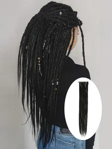 24 Inch Synthetic Dreadlock Extensions 10 Strands Hippie Single Ended Dreads Ombre Blonde 0.6 cm Width Loc Extensions Reggae Style Crochet Hair Synthetic Braid for Women  Christmas New Year Carnival Music Festival