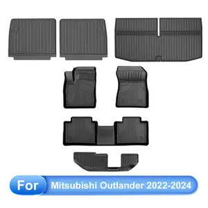 AOMSAZTO 7Pcs Floor Mats & Cargo Liner & Backrest Mat Fit for 2022-2025 Mitsubishi Outlander (Not Fit PHEV or Sport Models) : Custom Fit All Weather TPE Car Floor Liners