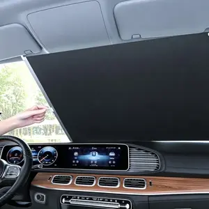 Single-Piece Suction Cup Sunshade Curtain, Universal Car Window Shade Roller, Automatic Extension, No Drilling, for Cars, Home, Office