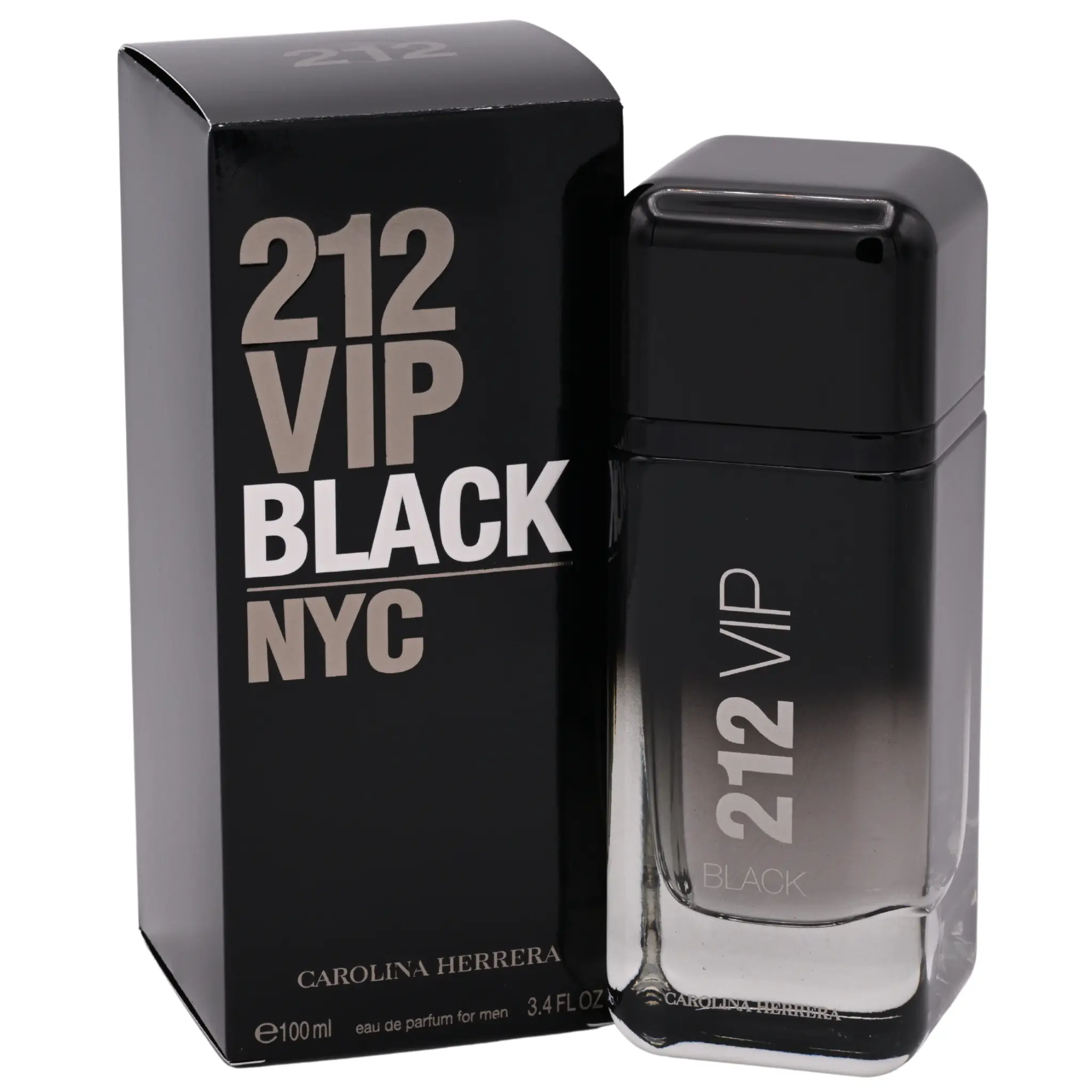 Carolina Herrera 212 VIP Black Men's Cologne Fragrance Perfume - Vodka Blend EDP, Bold Elegant Amber Woody Aromatic Masculine Scent, 3.4 fl oz, New in Box, Bold Elegant Fragrance, Bold Confident Scent, Leather Fragrance