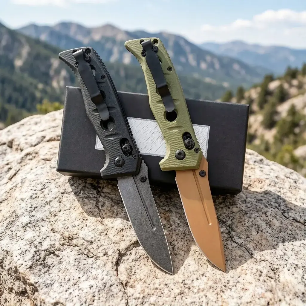 273 Folding Knife with G10 Handle, Anti-Corrosion High-Hardness Steel, Outdoor EDC Tool for Camping, Driving, Ideal Car Interior Accessory Gift Set