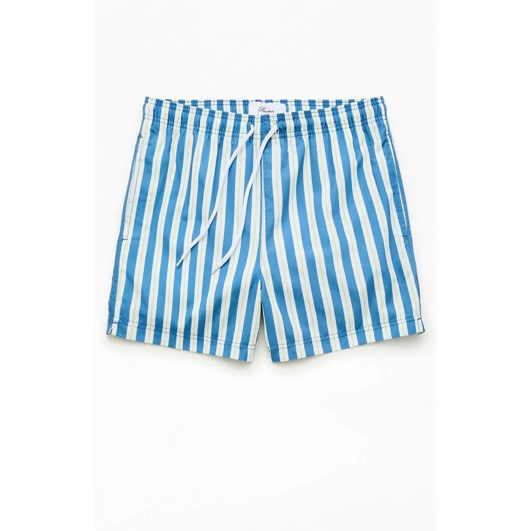 Pacsun Men's Blue Resort Striped 4.5" Swim Trunks