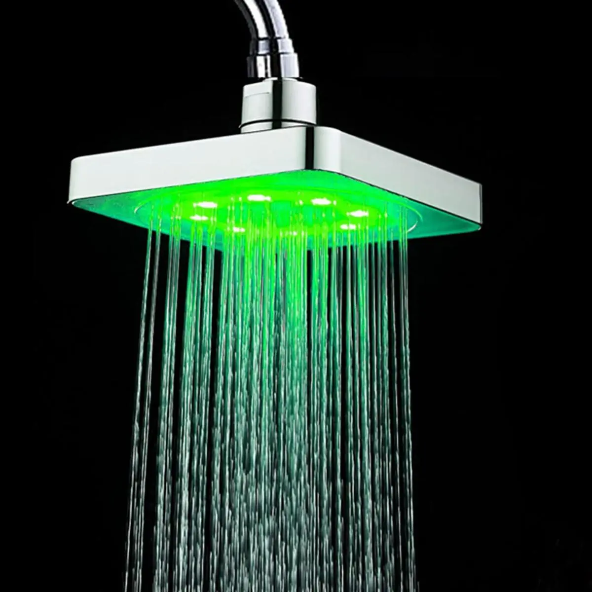 Rain Shower Head with Colors LED Romantic Light, Waterfall Showerhead Color Changing, Adjustable Shower Heads for Home Bathroom, Rainfall Showerhead