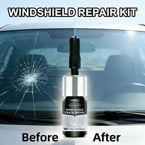 Windshield Repair Kit, Glass Repair Fluid - Quick Fix for Windscreen Repair - Advanced Maintenance for Cracks, Chips, Scratches & Star-Shaped Crack - Easy to Use, Cracks Gone Solution