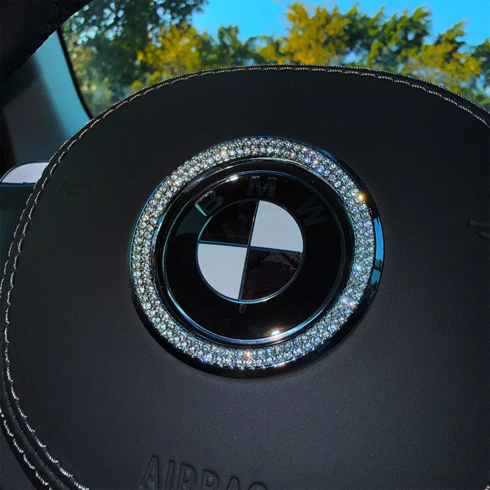 Diamond Sticker for BMW Steering Wheel Logo Decal, Car Badge Sticker Modification
