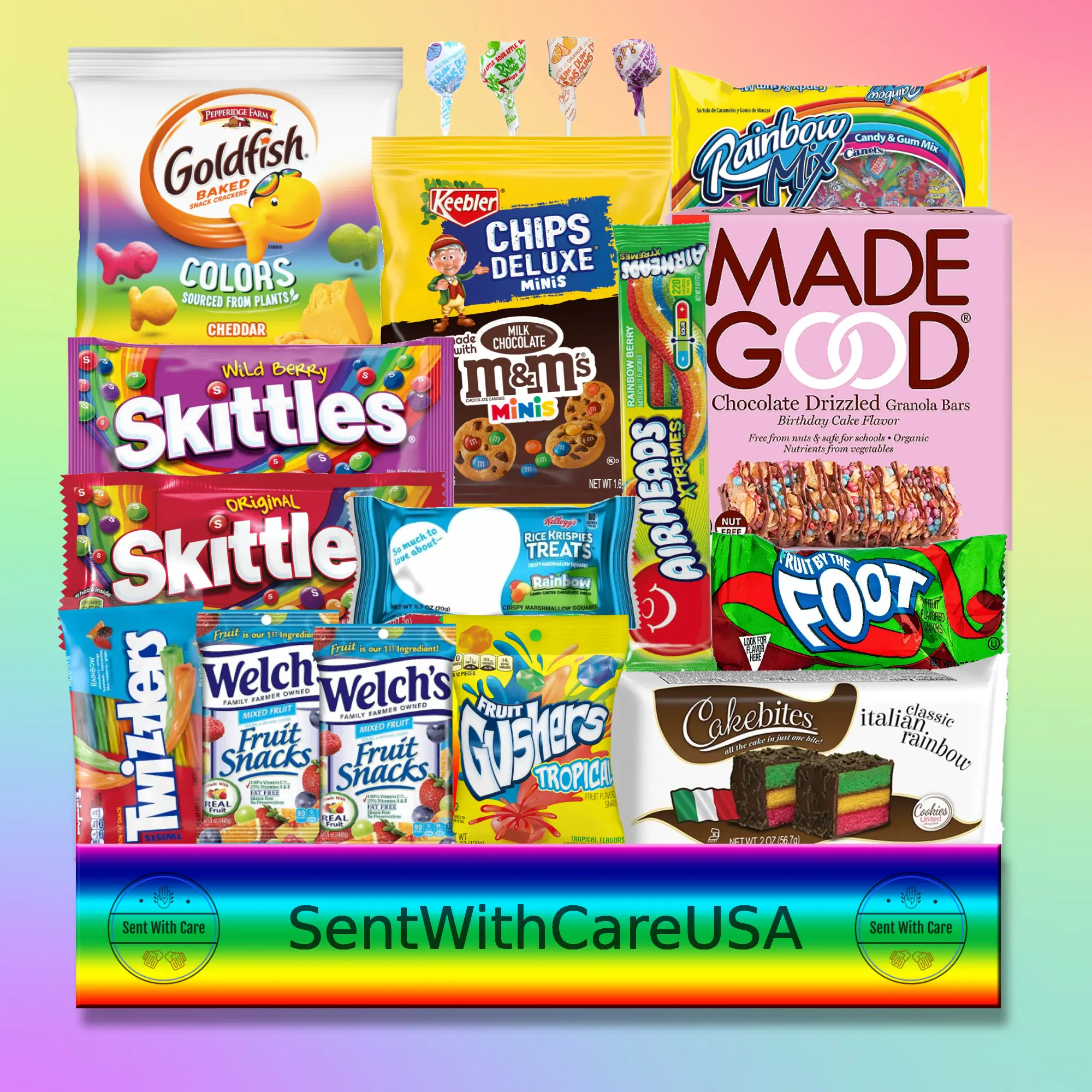 Rainbow Snacks & Rainbow Snack Box | Pride Celebration Gay Pride Gift Box - Colorful Birthday Party Gift Idea | Rainbow Candy & LGBTQ Fruit Multipack snack  tok
