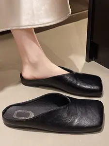 Women's Mary Jane Flat Shoes, Comfortable PU Leather Loafers, Flat Mules, Boho Style, Soft Sole, All Seasons, Perfect for Dresses and Casual Wear
