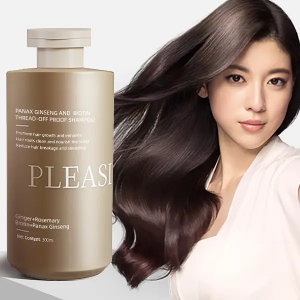 Thickening Shampoo for Hair Growth with Biotin & Panax Ginseng, Sulfate-Free Daily Haircare to Reduce Loss & Strengthen Thinning Locks, 300ml, Cleanser, Scent, Gentle, Conditioner, Rosemary, Ginger, Unisex, Anti-Hair Loss, Herbal Healthy Shampoo, Hair Gro