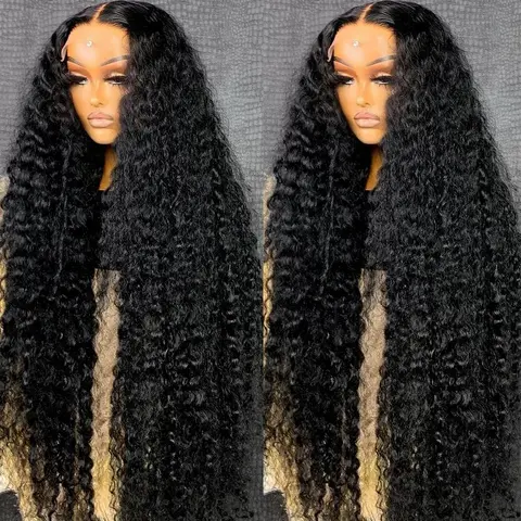 BLING HAIR Female 13x6/13x4 HD Lace Front Deep Wave Human Hair Wig, 180% Density Brazilian Remy, Pre-Plucked Hairline, Heat Resistant, 36-40in, Adjustable Strap, 13x6 Wig Extensions, Deep Wave Wig, 13X6 Human Hair Wig,sohochic
