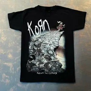 Hot!! Design Vintage Metal Band #KORN T-shirt 1990s short sleeve black S-2XL