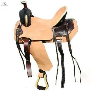 Cowgirl Resistance Western Roughout All-Around Saddle, Hand-Carved Basket Weave Tooling, Equestrian Horseback Riding Sports & Outdoor Gear