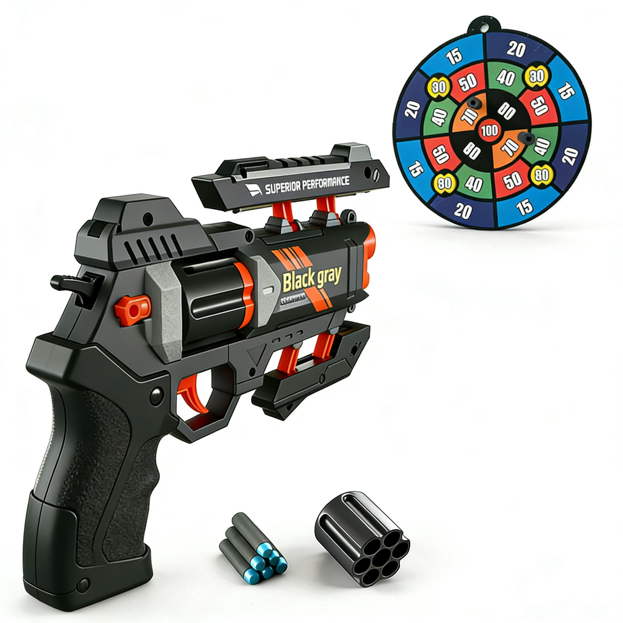 Foam Dart Blaster Toy Set with Target & 48 Refill Darts for Kids Outdoor Play Birthday Gift