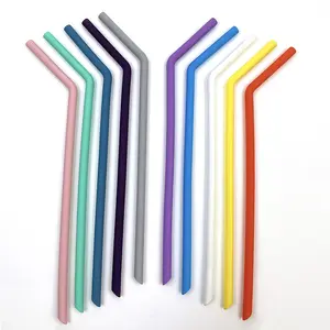 Multicolor Long 12 inch silicone straws 10 pack with straw cleaner for 20 oz 30 oz 40 oz tumbler cups, fits all cups stanley yeti ozark magellan Colorful Drink Drinkware Mug Reusable tall