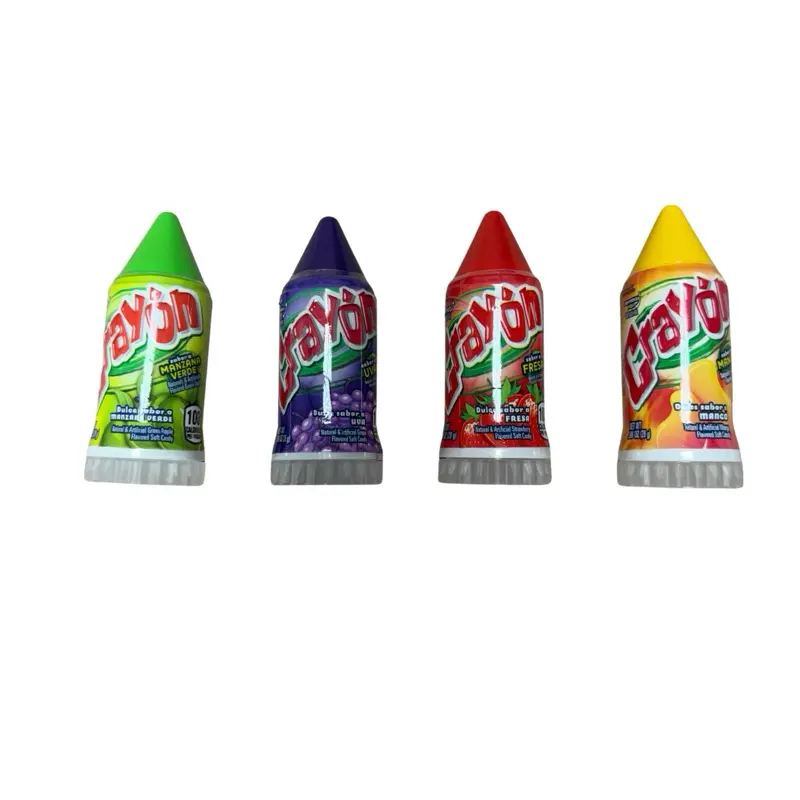 Crayon Soft Candy Snack, 10 Pieces - 0.98 oz Sweet Treat: Mango, Strawberry, Apple, Grape