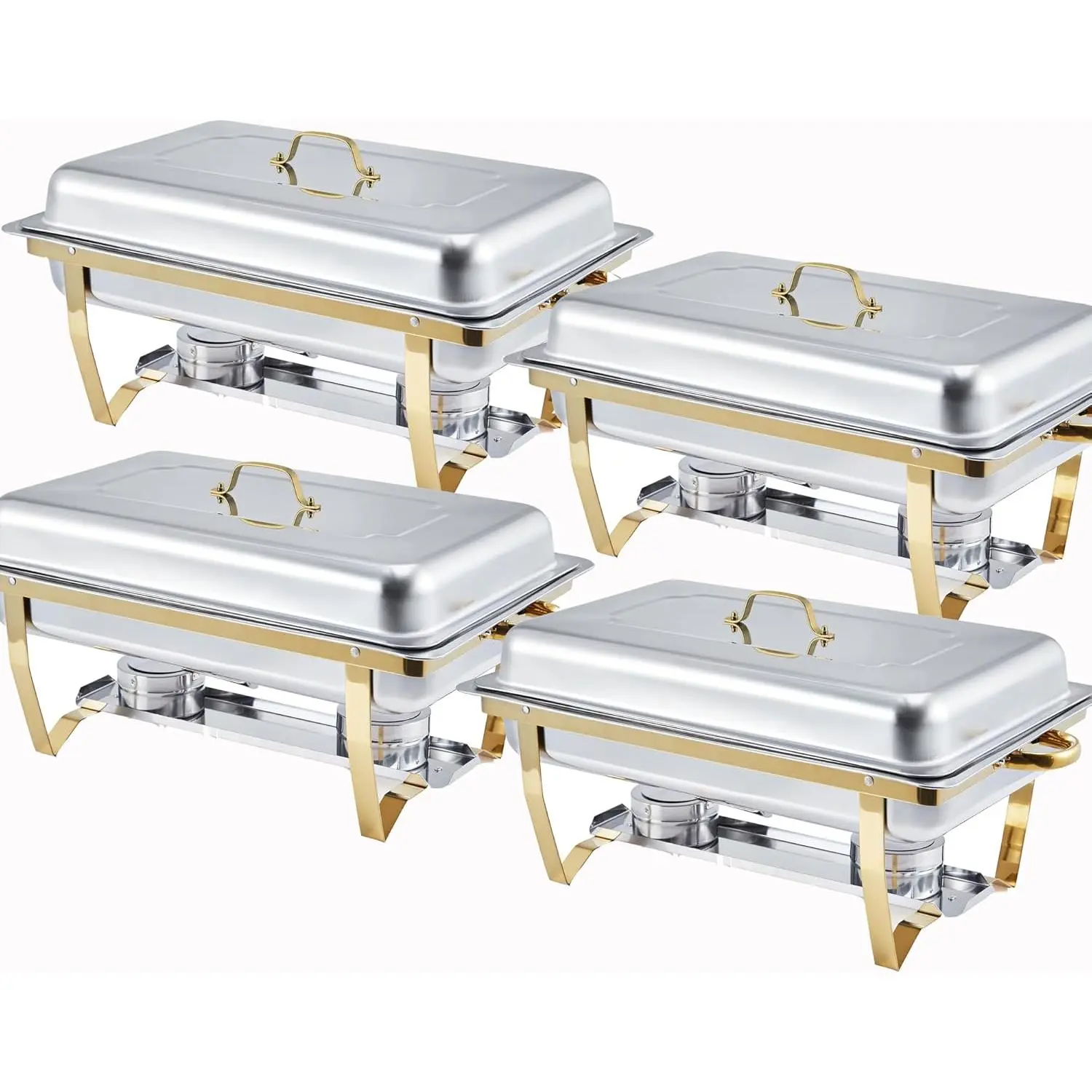 Rectangle Chafing Dish Buffet Set, Stainless Steel Chafing Dish, Food Warmer Complete Set, Chafer Dishes for Banquet, Party, Wedding, 4 Packs,home essentials