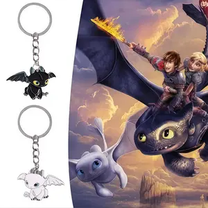 How To Train Your Dragon Toothless Metal Keychain Car Bikes Key Ring Key Chain Couple Cute Cartoon Male and Female Students Valentine's Day Gift Keyring