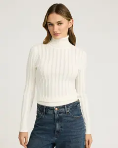 Express Fitted Silky Soft Textured Turtleneck Sweater