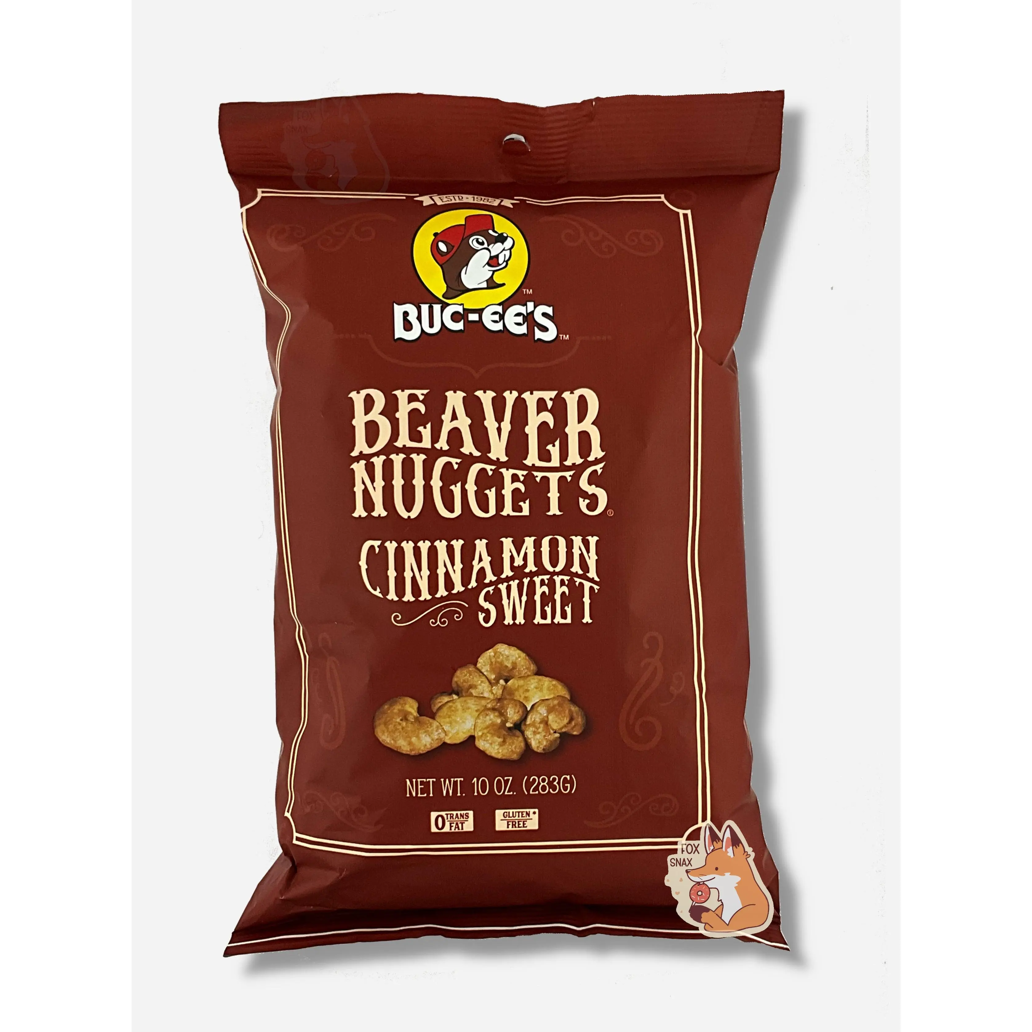 Buc-ee's Cinnamon Sweet Beaver Nuggets - 10 oz Baked Snack with Caramel Coating & Corn Puffs
