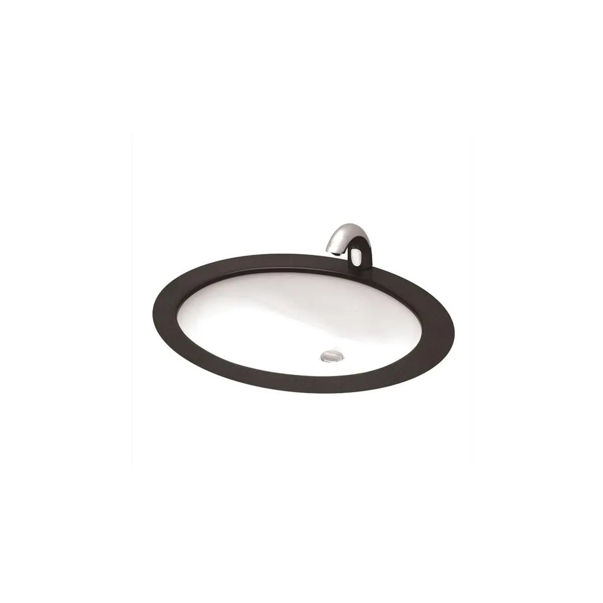 212 MAIN LT569 No.01 Round 17"x14" Undermount Vitreous China Bathroom Sink, Cotton White, Concealed Overflow, ADA Compliant, Hygienic Surface, Solid Finish, Includes Mounting Hardware Kit & Sealing Compound, Includes Kit