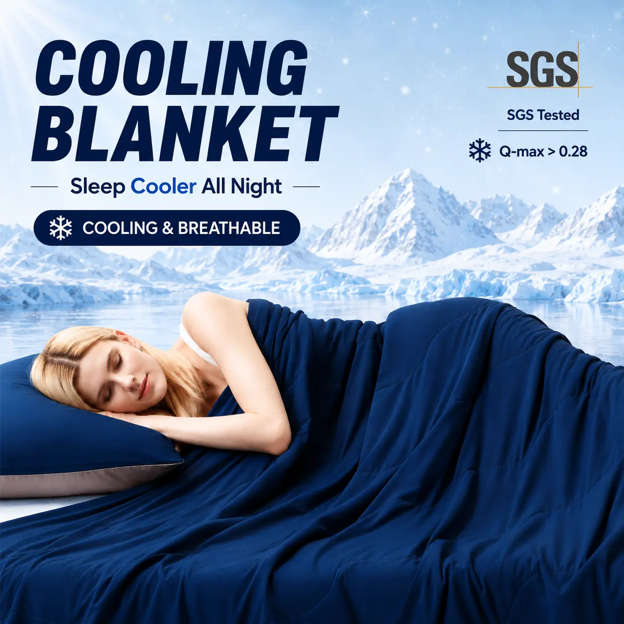 Cooling Blanket for Night Sweats Dual-Sided Instant Cooling Blanket Lightweight Breathable Summer Blanket for Hot Sleepers | CANSUNCH