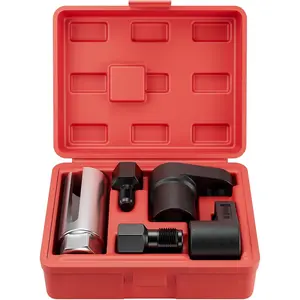 5PCS Oxygen Sensor Socket Removal Tool Wrench and Thread Chaser Set O2 Oxygen Sensor Socket Set Automotive Oxygen Sensor Removers for Removing and Install Oxygen Sensors Hex Vacuum Switches