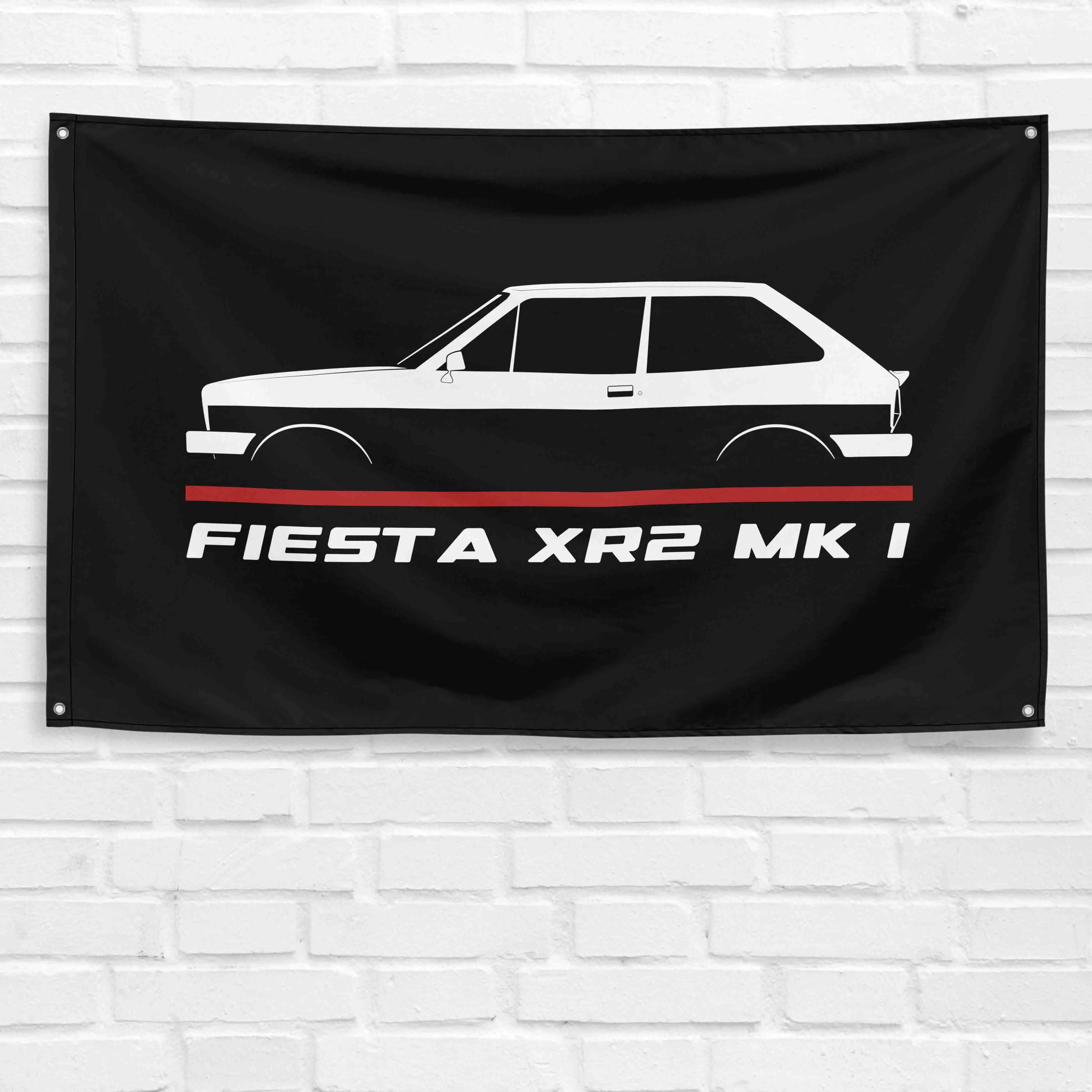 Ford Fiesta XR2 Mk I 1976-1983 Decorative Flag - Single Polyester 3x5ft Durable Hangable Indoor Banner, All Seasons Home/Garage Decor, Car Enthusiast Birthday Gift Ideas, Carefully Folded & Sealed