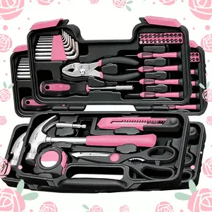 39 Piece General Household Tool Set in Toolbox Storage Case with Essential Hand Tools for Everyday Home Repairs, DIY and Crafts