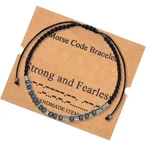 Morse Code Bracelets Gifts for Women Inspirational Motivational Christmas Thanksgiving Day Birthday Gifts for Women  Wrap Strand Beaded  Bracelets for Her