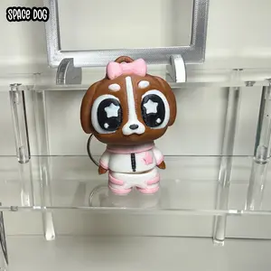 3D Printed Space Dog Earrings and Keychains