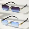 XUH Men's Fashion Sunglasses - 2-Piece Borderless Rectangular, Lightweight Plastic Frame, Color-Tinted UV400 Sun-Protective Lenses, 30-60g Male Casual Daily Accessory, Ideal Gifts for Birthday,sohochic