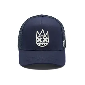 Cult's Logo Mesh Back Trucker Hat "Shimuchan" in Midnight Blue