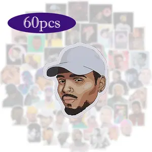60pcs Chris Stickers Merch, Party Decorations, Music Decor for Phone Cases, Water Bottles, Skateboards, Multi-Surface Adhesive, Creative Sticker Gifts for Fans