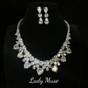 Heart shape lab-created diamond set,925 silver# modern and cute design/fully inset with diamond/easy to match,elevate your look love