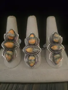 Bumble Bee Jasper Silver Ring