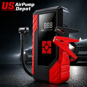 1500A Peak Power Car Emergency Jump Starter & 250PSI Portable Tire Inflator, 12V (Allgas/2.11 Gallon Diesel) for quick vehicle start, portable car battery charger, USB input/output, LED emergency light, car modification tool Automotive